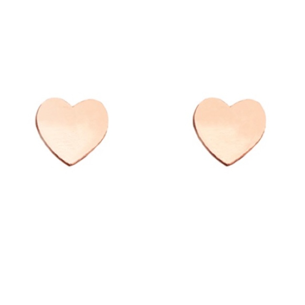 NWT Rose Gold Heart Earrings